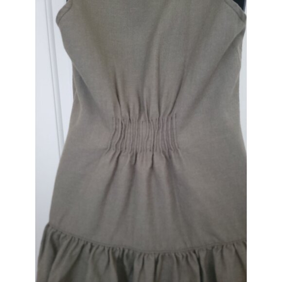Fee People Sleeveless Army Green Wool Blend Vest Dress Women's Size 6 - Picture 4 of 7